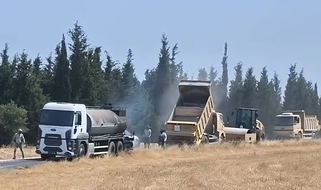 Çanakkale İl Özel İdaresi, Biga Bozlar Yolu'nda Asfalt Sathi Kaplama Çalışmalarını Sürdürüyor