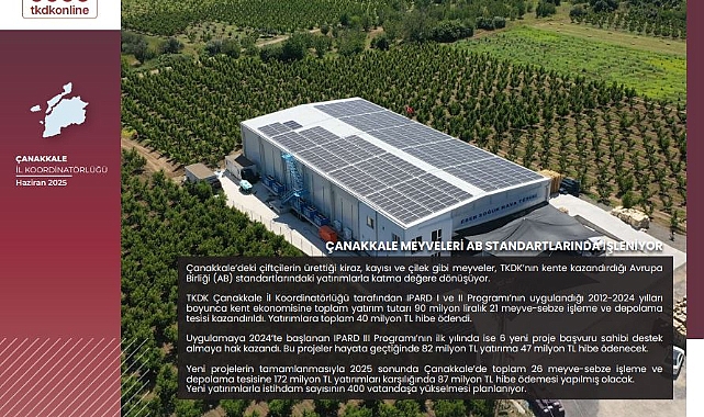 Çanakkale Meyveleri AB standartlarında işleniyor