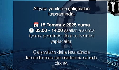 Gelibolu'da 18 Temmuz'da Geniş Kapsamlı Su Kesintisi!