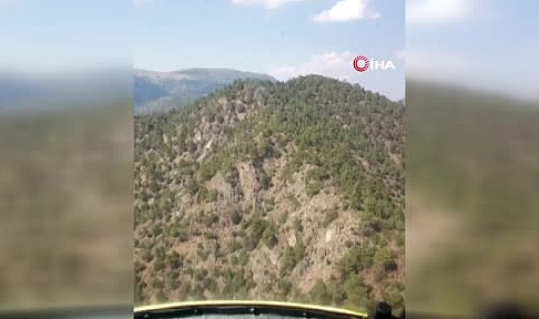 Yıldırım düşmesi sonucu çıkan orman yangınına müdahale sürüyor