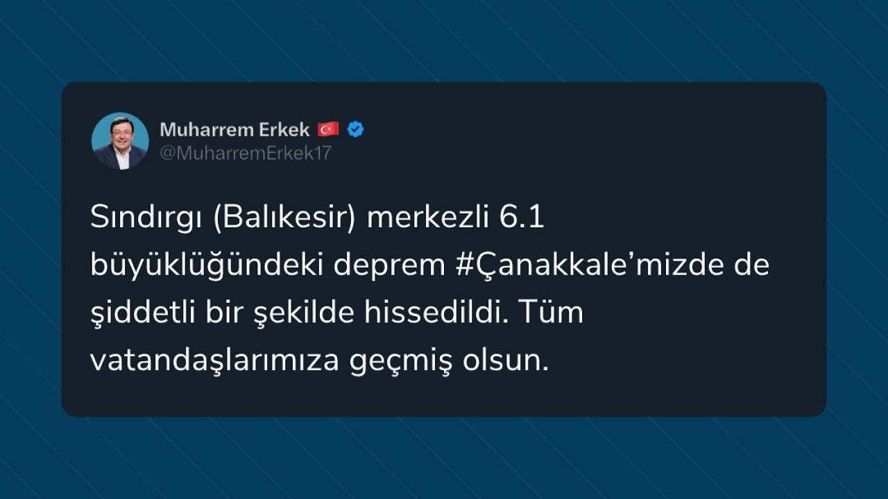 Başkan Erkek'ten deprem sonrası ilk açıklama