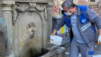 Çanakkale'de sokak çeşmeleri temizleniyor