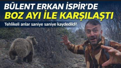 "Dağların Oğlu" ile Boz Ayı Burun Buruna Geldi! İspir’de Korku Dolu Anlar Kamerada