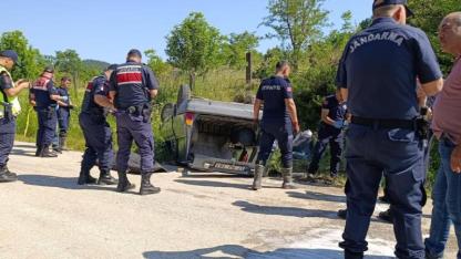 Çan'da takla atan otomobilin sürücüsü hayatını kaybetti