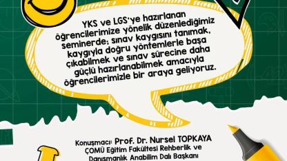 YKS ve LGS Adaylarına Ücretsiz “Sınav Kaygısı” Semineri