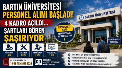 Bartın Üniversitesi Personel Alımı Başladı! 4 Kadro Açıldı…